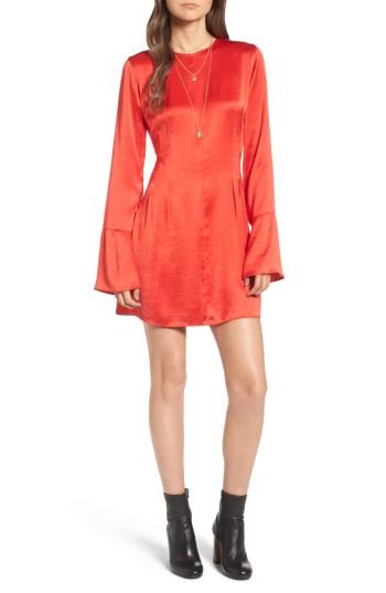 Women's Treasure & Bond X Something Navy Bell Sleeve Minidress - Red