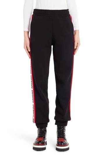 Women's Msgm Intarsia Logo Track Pants - Black