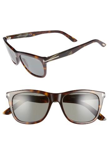 Men's Tom Ford Andrew 54mm Polarized Sunglasses - Dark Havana/ Green