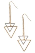 Women's Canvas Jewelry Chain Drop Triangle Earrings