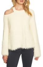 Women's 1.state Eyelash Fringe Cutout Sweater - White