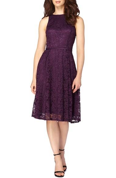 Women's Tahari Lace Fit & Flare Midi Dress