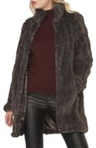 Women's Dorothy Perkins Faux Fur Coat Us / 16 Uk - Grey