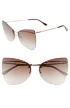 Women's Tom Ford Presley 61mm Butterfly Sunglasses - Rose Gold/ Havana/ Brown