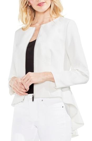 Women's Vince Camuto Ruffle Hem High/low Jacket - White