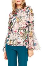 Women's Wallis Parrot Bell Sleeve Top Us / 8 Uk - Pink