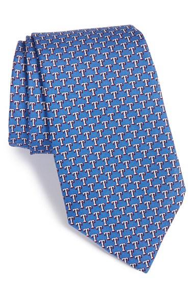 Men's Vineyard Vines 'texas Rangers - Mlb' Print Silk Tie