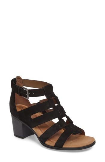 Women's Rockport Cobb Hill Hattie Block Heel Gladiator Sandal M - Black