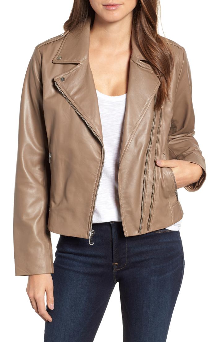 Women's Bernardo Double Zip Leather Jacket
