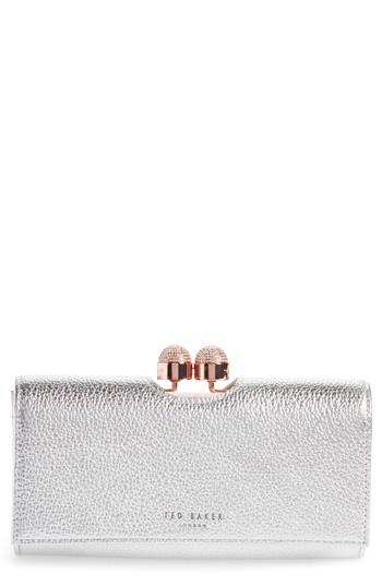 Women's Ted Baker London Pamelia Patent Leather Matinee Wallet - Metallic