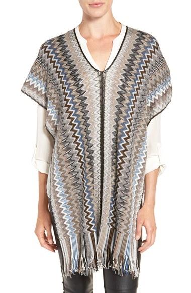 Women's Missoni Fringe Poncho, Size - Grey