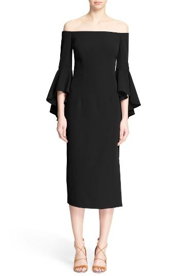 Women's Milly Selena Off The Shoulder Midi Dress