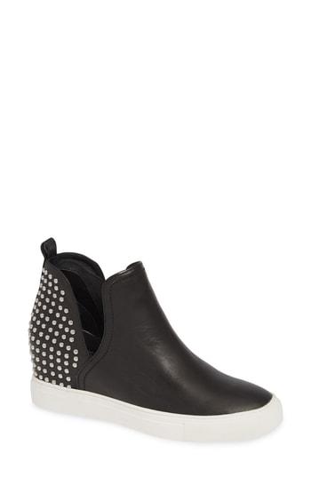 Women's Steven By Steve Madden Coin Hidden Wedge Sneaker M - Black
