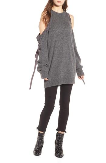 Women's Kendall + Kylie Lace-up Cold Shoulder Minidress