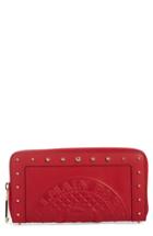 Women's Balmain Renaissance Leather Continental Wallet - Red