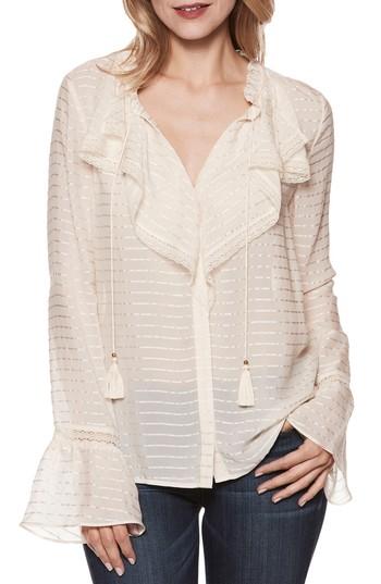 Women's Paige Silvette Ruffle Silk Blouse - Ivory
