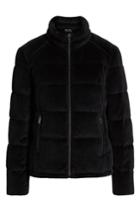Women's Marc New York Velvet Puffer Jacket - Black