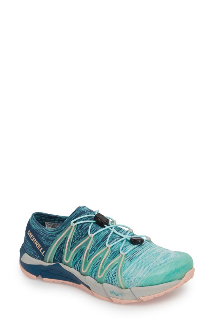 Women's Merrell Bare Access Flex Knit Running Shoe .5 M - Blue