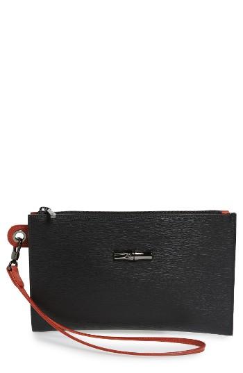 Longchamp Roseau Flat Cosmetics Case, Size - Black