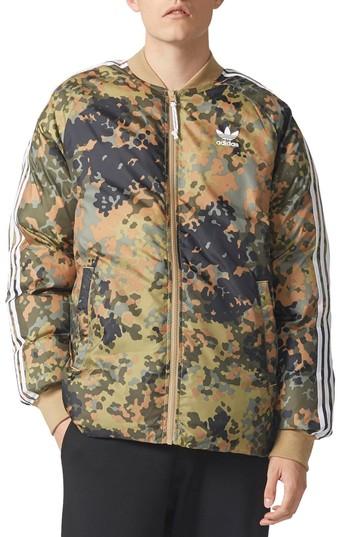 Men's Adidas Originals Sst Reversible Winter Jacket - Green