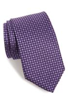 Men's David Donahue Check Silk Tie, Size - Purple