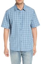 Men's Quiksilver Waterman Collection Checked Light Classic Fit Sport Shirt - Blue