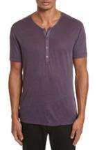 Men's John Varvatos Linen Henley T-shirt - Purple