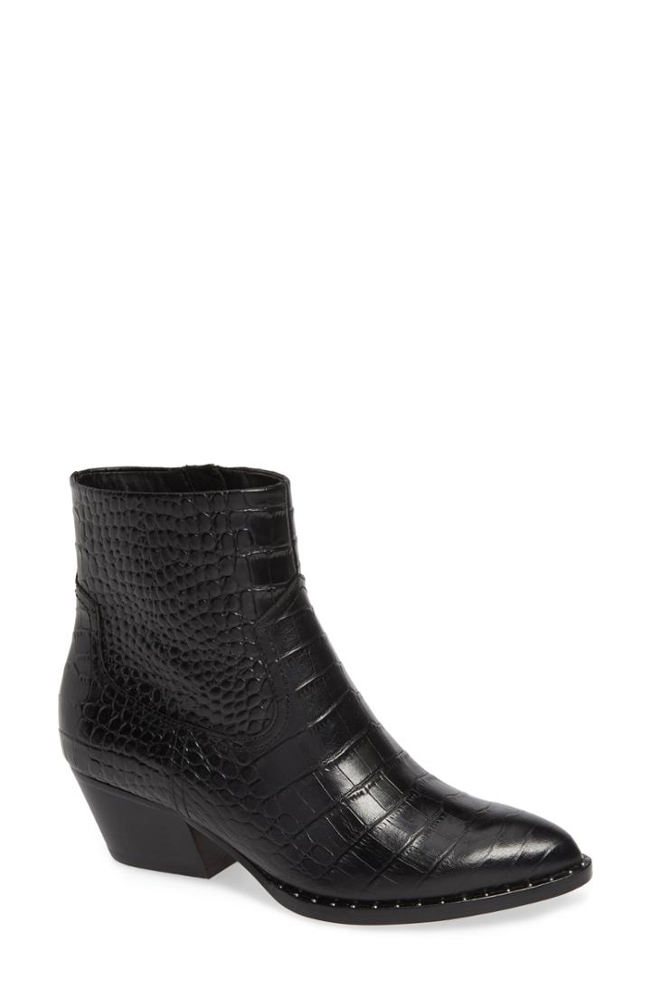 Women's Something Navy Wesley Cowboy Bootie M - Black