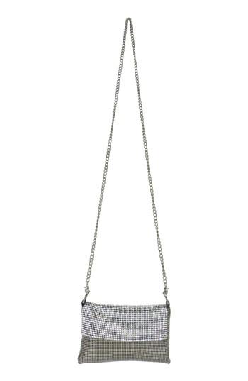 Whiting & Davis Saint Crystal Flap Crossbody - Metallic