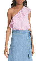 Women's Kate Spade New York Puckered Cotton One-shoulder Top, Size - Pink