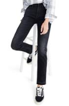 Women's Madewell Drop Hem Slim Straight Leg Jeans - Black