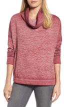 Women's Caslon Burnout Back Pleat Sweatshirt, Size - Burgundy