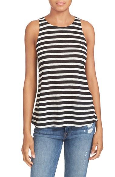 Women's Frame Stripe Linen Tank