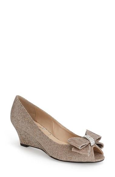 Women's J. Renee 'blare' Bow Wedge Peep Toe Pump