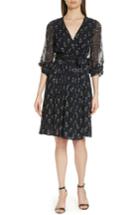 Women's Ba & Sh Memory Floral Silk Chiffon Dress - Black