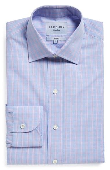 Men's Ledbury 'kingsley' Slim Fit Plaid Dress Shirt