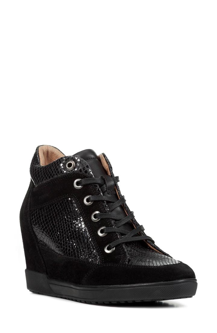 Women's Geox Carum Wedge Sneaker Us / 38eu - Black