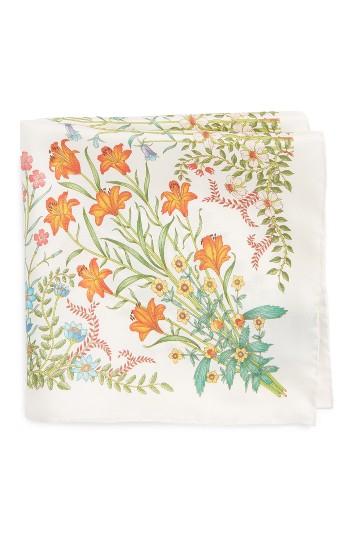 Men's Gucci Nuovoflora Silk Pocket Square