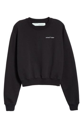 Women's Off-white Quotes Casual Crewneck Sweatshirt