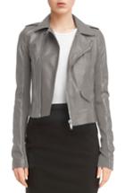 Women's Rick Owens Classic Stooges Leather Jacket Us / 42 It - Grey