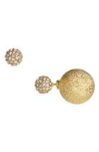 Women's Sterling Forever Brushed Metal Front/back Studs