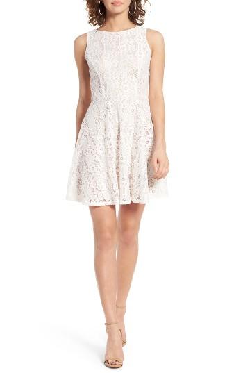 Women's Speechless Lace Skater Dress - Ivory