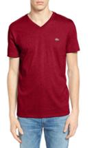 Men's Lacoste V-neck T-shirt (xxl) - Red