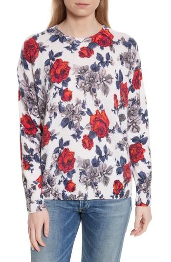 Women's Equipment Melanie Flower Print Cashmere Sweater - Ivory