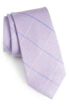 Men's Calibrate Candler Grid Linen & Silk Tie, Size - Purple