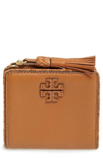 Women's Tory Burch Mini Leather Wallet - Brown