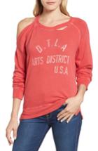 Women's Lucky Brand Distressed Graphic Sweatshirt - Pink