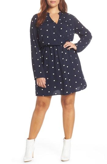 Women's All In Favor Lily Surplice Dress, Size Xxl - Blue