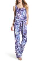 Women's Lilly Pulitzer Nena Velour Jumpsuit, Size - Blue
