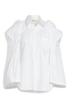 Women's Comme Des Garcons Puff Sleeve Blouse - White